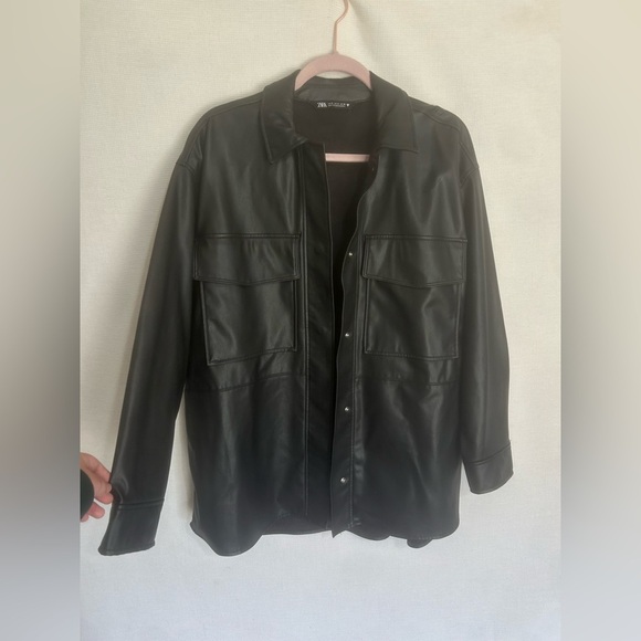 Zara pleather button up jacket - Picture 2 of 7